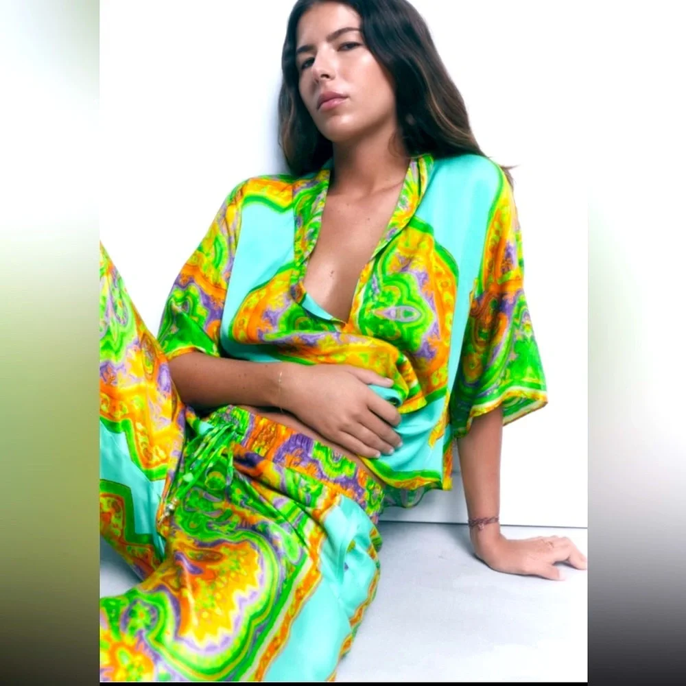 Zara flowy printed blouse - Picture 11 of 12